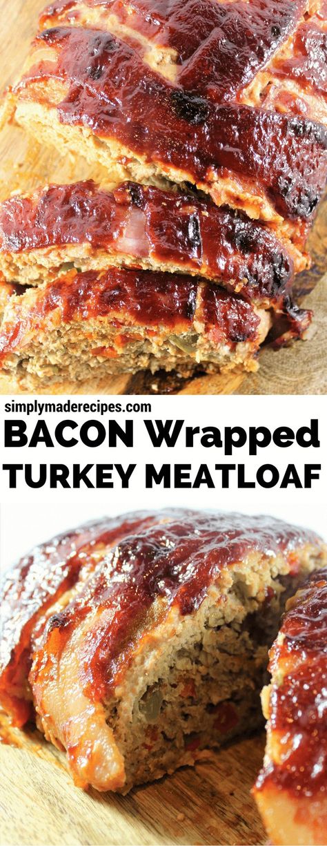 Bacon Wrapped Turkey Meatloaf Bacon Wrapped Turkey Meatloaf, Bacon Wrapped Turkey, Turkey Bacon Wrap, Paleo Crockpot, Turkey Meatloaf, Green Pepper, Paleo Dinner, Meat Lovers, Meatloaf Recipes