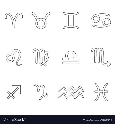 Horoscope Symbols, Zodiac Signs Symbols, Alien Drawings, Zodiac Sign Tattoos, Tattoo Flash Sheet, Bubble Letters, Tattoo Outline, Astrology Signs, Flash Tattoo