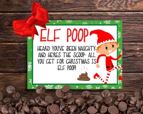 Elf Poop-gift Tag Christmas Gift Tag treat Tag elf Tag - Etsy Australia Elf Poop, Elf Notes, Cast Gifts, Elf Magic, Christmas Tags Printable, Christmas Gift Tag, Christmas Favors, Gift Printable, Christmas Towels