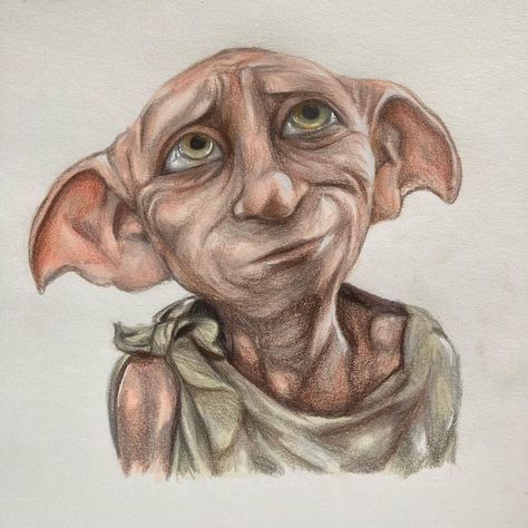 Dobby Drawing, Dobby Tattoo, Harry Potter Bar, Pop Culture Tattoos, Dobby Harry, Culture Tattoos, Harry Potter Art Drawings, Dobby Harry Potter, Harry Potter Cake