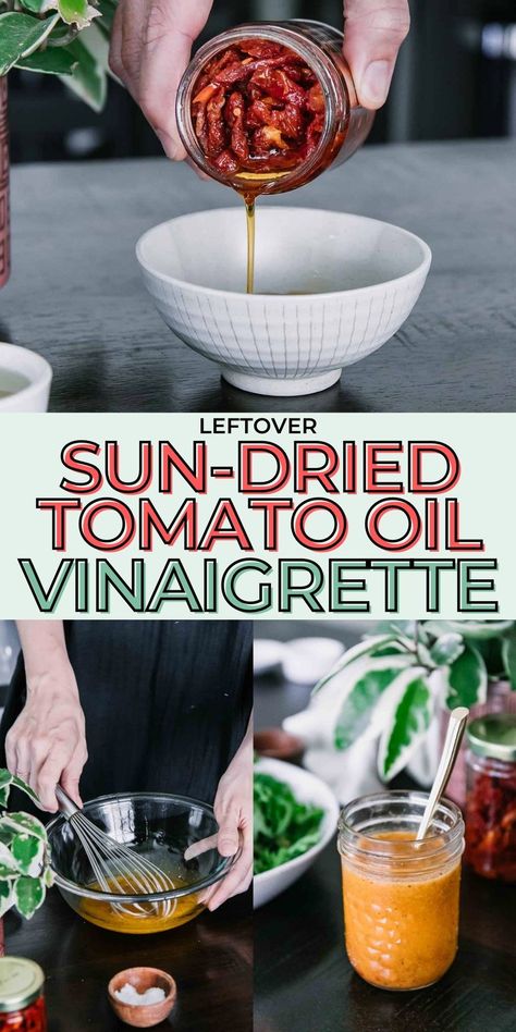 How To Use Sun Dried Tomatoes Recipe, Sun Dried Tomato Salad Dressing, Sun Dried Tomato Vinaigrette Recipe, Sun Dried Tomato Dressing, Sun Dried Tomato Vinaigrette, Vegan Italian Dressing, Tomato Salad Dressing, Tomato Oil, Homemade Salad Dressing Healthy