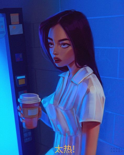 Angel Ganev, Arte Cyberpunk, Digital Portrait Art, Illustration Art Girl, Digital Artists, Digital Art Girl, Digital Portrait, Girly Art, Cartoon Art Styles