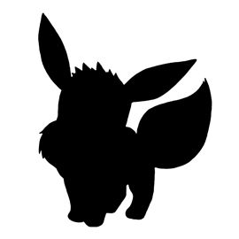 Pokemon - Eevee Silhouette Stencil Eevee Pumpkin Stencil, Svg Pokemon Free, Pokemon Silhouette Art, Pokemon Svg Cricut, Eevee Silhouette, Pokemon Silhouette Svg, Patch Overalls, Pokemon Silhouette, Anime Silhouette