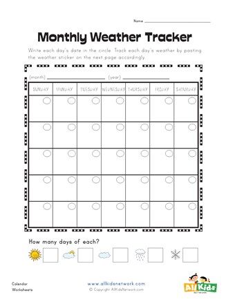 Monthly Weather Tracking Worksheet | All Kids Network Preposition Worksheets Kindergarten, Nouns Worksheet Kindergarten, Kindergarten Weather, Weather Tracker, Weather Graph, Kindergarten Calendar, Math Properties, Weather Tracking, Calendar Worksheets