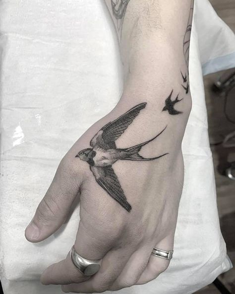 Wix Pro Gallery Bird Tattoo On Hand, Swallow Hand Tattoo, Swallow Bird Tattoo, Bird Hand Tattoo, Swallow Bird Tattoos, Hand Tatto, Tattoo On Hand, Swallow Tattoo, Bat Tattoo