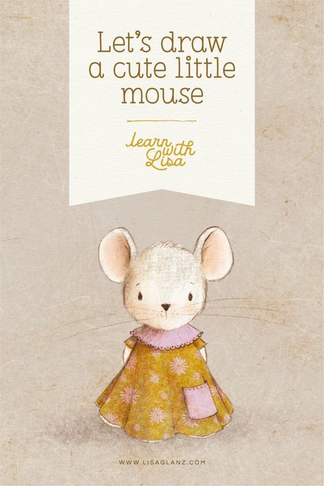 Cute Mice Illustration, Procreate Cute Illustration, Mouse Illustration Character, Mouse Watercolor Illustration, Procreate Cute Drawing, How To Draw Mouse, Mouse Cute Drawing, How To Draw A Mouse, Mouse Illustration Drawing