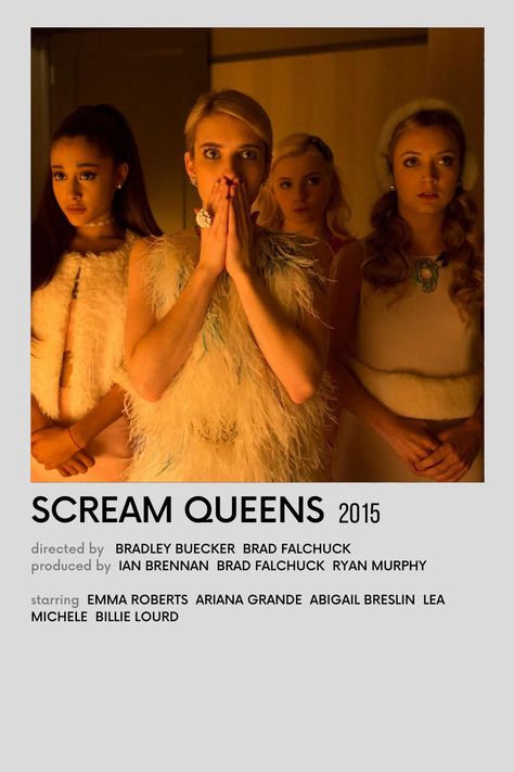 minimalist poster polaroid scream queens Scream Queens Poster, Queens Poster, Jamie Curtis, Poster Polaroid, Ariana Grande Poster, Billie Lourd, Abigail Breslin, Queen Poster, Ryan Murphy