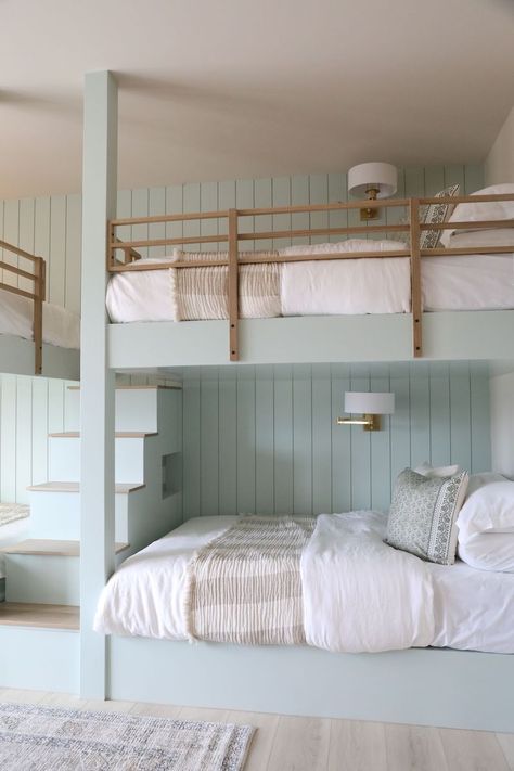 Build a Multifunctional Bunk Room like this one in our Rosemary Project! - Becki Owens Blog Bunk Beds Kids Room, Beach House Bunk Beds, Lake House Bunk Rooms, Zellige Tile Bathroom, Bunk Bed Room, Modern Bunk Beds, Bunk Beds Built In, Built In Bunks, Bunk Rooms