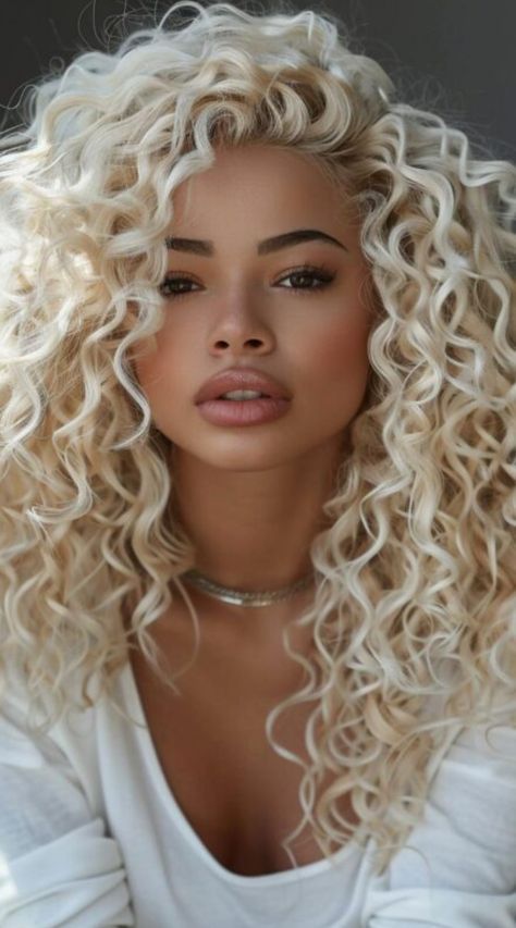 Platinum Blonde Curly Hair, Long Blonde Curly Hair, Blond Rose, Longer Layers, Heart Shaped Face Hairstyles, Long Curly Wigs, Fuller Eyebrows, Long Curly Hairstyles, Medium Wigs