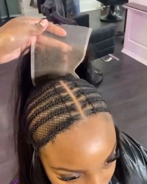 Brown Hair Sew In, Lace Closure Install, Closure Install, Diy Hair Wig, Home Hair Salons, Body Wave Weave Hairstyles, Sew In Hair Extensions, Sew In Hairstyles, Quick Weave Hairstyles