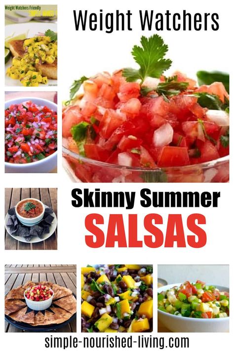 A scrumptious collection of light and healthy summer salsas that are low in calories with Zero SmartPoints -- Mango salsa, blender salsa, strawberry salsa, black bean salsa, corn salsa, fruit salsa and more! #salsa #easy #healthy #recipes #smartpoints #weightwatchers #ww Mango Recipes Healthy, Strawberry Salsa, Mango Salsa Recipes, Recipe Builder, Ww Freestyle, Eating Better, Summer Drink Recipes, Points Recipes, Fruit Salsa