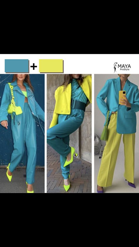 Preppy Outfits For Work, True Spring Color Palette, True Spring Colors, Colour Magic, Informal Attire, Yellow Outfits, Colour Blocking Fashion, Fashion Palette, Green Outfits