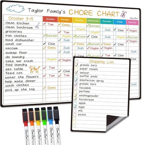 Dry Erase Chore Chart, Teen Chore Chart, Swiffer Pads, Chore Chart For Kids, Family Chore Charts, Chart For Kids, Chore Chart Kids, Charts For Kids, Doing Laundry