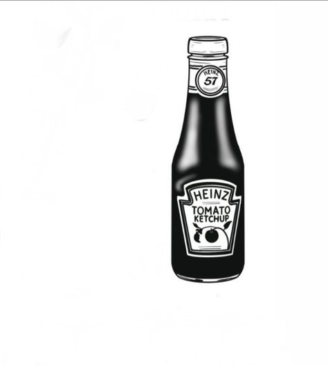 Ketchup Bottle Tattoo, Ketchup Tattoo, Heinz 57, Heinz Tomato Ketchup, Bottle Tattoo, Ketchup Bottle, Flash Art, Black And White Drawing, Black Tattoos