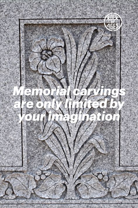 The inscription and symbolisms on your cemetery monument, are only limited to your imagination and the story you wish your design to tell. A Rock of Ages headstone is always custom designed and crafted to suit your style and design preferences. This memorial incorporates ivy, day lily and border in Rock of Ages Blue Gray granite. Grave Monuments Design, Headstone Ideas Mom, Monument Design Ideas, Unique Headstones Ideas, Head Stone Ideas, Headstones Designs, Headstone Ideas, Headstone Inscriptions, Headstone Designs