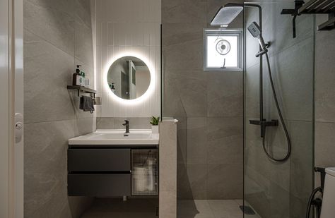 Hougang Street 32 | HDB (2024) by Ovensands | Qanvast Bto Toilet, Hdb Toilet, Singapore House, Retreat Themes, Painted Paneling Walls, Renovation Budget, Interior Design Singapore, App Home, Scandinavian Minimalist