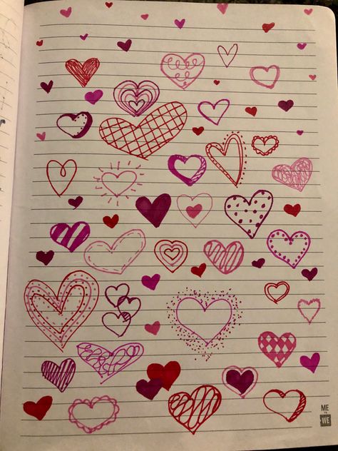 Love Journal Drawing, Things To Draw On A Love Letter, Cute Doodles For Birthday, Valentines Doodles Aesthetic, Creative Love Notes For Him, Valentines Things To Draw, Perfect Heart Drawing, Doodles For Love Letters, Doodle Art For Birthday