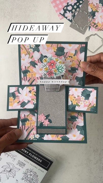 Fun Fold Pop Up Cards, Fancy Fold Card Tutorials How To Make, Folding Cards Ideas, Popup Cards Tutorial, Pop Up Ideas, Diy Gift Bags Paper, Mechanical Cards, Pop Up Card Templates, Fancy Fold Card Tutorials