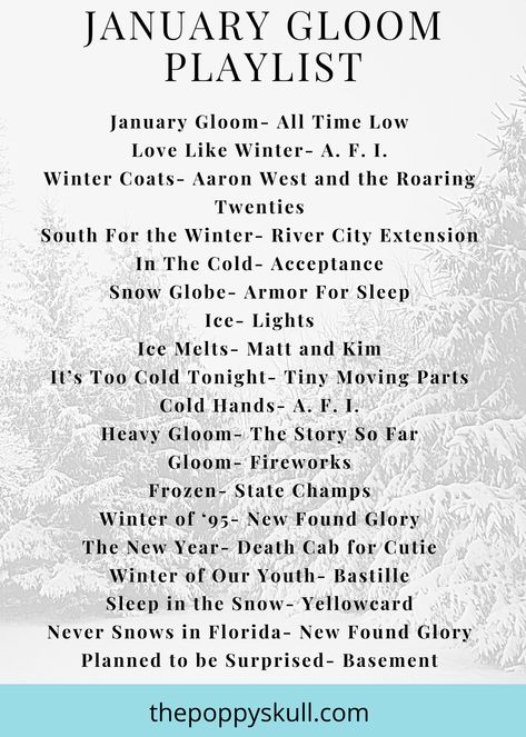 Perfect Playlist for the month of January! January Songs, January Playlist, Winter Playlist, Reading Marathon, Party Music Playlist, Road Trip Playlist, January Blues, Winter Music, Fall Songs