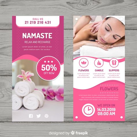 Alternative Medicine Logo, Poster Spa, Standing Banner Design, Spa Business Cards, Spa Flyer, Magazine Cover Template, Bunting Design, Brochure Cover Design, Roll Up Design