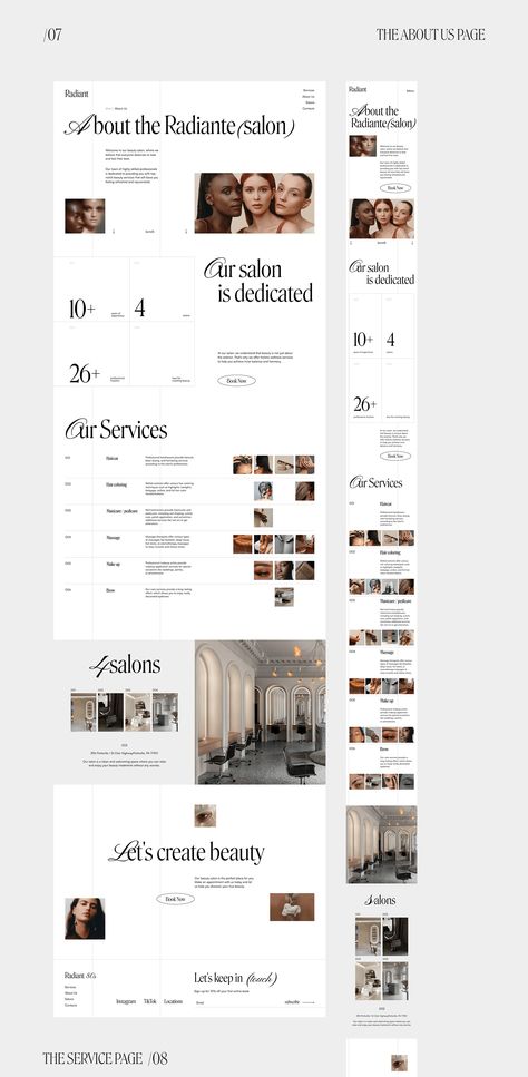 Hair salon | Landing Page :: Behance Salon Website Design Inspiration, Product Landing Page Design, Hair Salon Website Design, Salon Website Design, Product Design Graphic, Ui Design Website, Salon Design, Website Design Inspiration, Landing Page Design