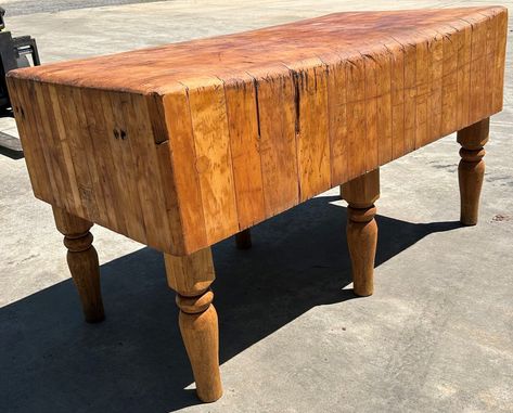 Antique Butcher Block, Antique Kitchen Island, Butcher Block Tables, Kitchen Work Tables, Butcher Block Table, Butcher Block Island, Butcher Blocks, Furniture Design Chair, American Craftsman