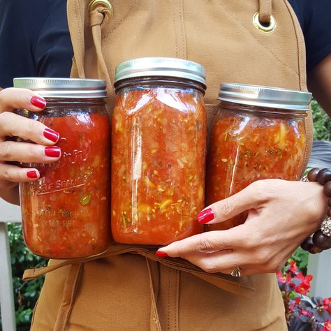 Zucchini Tomato Sauce by LaRae Burk , Portland, Oregon | The Feedfeed Tomato Sauce Canning Recipe, Tomato Sauce Canning, Zucchini Tomato Sauce, Preserving Zucchini, Canning Zucchini, Zucchini Pasta Sauce, Canned Zucchini, Zucchini Salsa, Pasta Soups