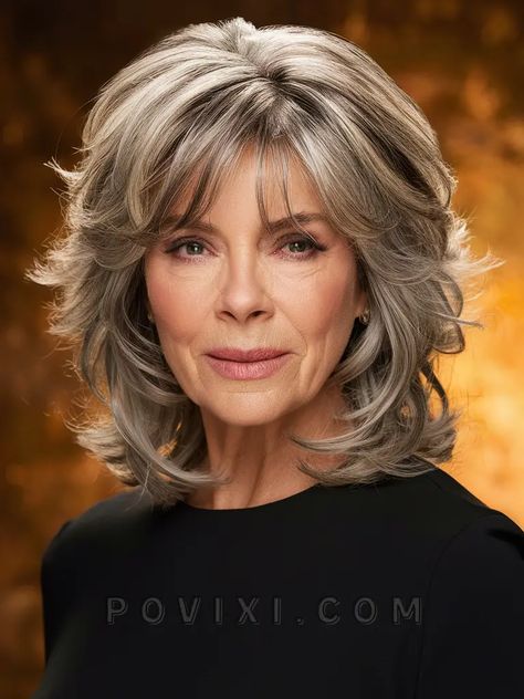 32 Hairstyles 2024 for Long Hair for Older Women Over 50 with Featuring Bangs, Layered Bobs and More Medium Textured Haircut, Long Hair For Older Women, Soft Bangs Wispy, Hair For Older Women, Layered Haircuts Straight, Soft Wispy Bangs, Long Hair Older Women, Picture Day Hair, Haircuts For Medium Length Hair