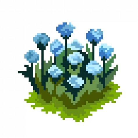 #pixel #pixelart #пиксель #пиксельарт Pixel Plants Art, Grass Pixel Art, Plant Pixel Art, Nature Pixel Art, Pixel Fairy, Pixel Art Plants, Pixel Art Flower, Pixel Art Nature, Blue Pixel Art