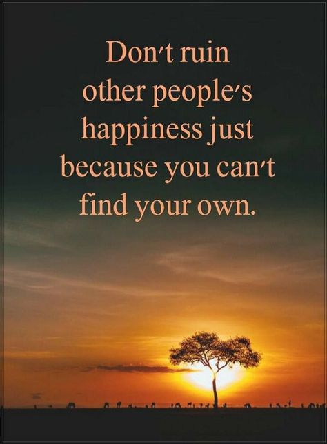 Quotes Don't ruin other people's happiness just because you can't find your own. Jealous Of You, Own Quotes, Words Worth, People Quotes, Lessons Learned, A Quote, True Words, Happy Quotes, Just Because