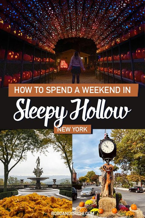 how to spend a weekend in Sleepy Hollow New York at Halloween Great Jack O Lantern Blaze, Things To Do In Sleepy Hollow Ny, Halloween Trips, Sleepy Hollow Town, Disney Sleepy Hollow, Sleepy Hallow Ny Halloween, Sleepy Hollow Ny Halloween, Sleepy Hallow Ny, Sleepy Hollow New York Fall