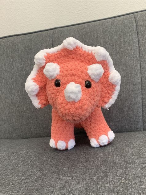 Crochet Triceratops Pattern ~ Dinosaur Crochet #CrochetPattern #Triceratops #Dinosaur #Plushie #Amigurumi #AmigurumiPattern Triceratops Crochet Pattern, Plushie Crochet Pattern, Crochet Triceratops, Dinosaur Plushie, Dinosaur Triceratops, Dinosaur Crochet, Plushie Amigurumi, Plushie Crochet, Crochet Dinosaur