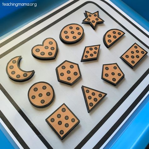 Cookie Shapes Matching Activity Printable Cookies, Cookies Shapes, Shape Cookies, Cookies For Toddlers, Cookie Jar Activities Preschool, Cookie Activity Preschool, Cookie Craft Preschool, Cookie Theme Preschool Activities, Cookie Activities