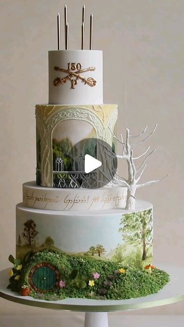 Lotr Wedding Cake, Lord Of The Rings Wedding Cake, Lotr Architecture, Lotr References, Lotr Cake, Elvish Architecture, Lord Of The Rings Cake, Hobbit Cake, Lotr Wedding