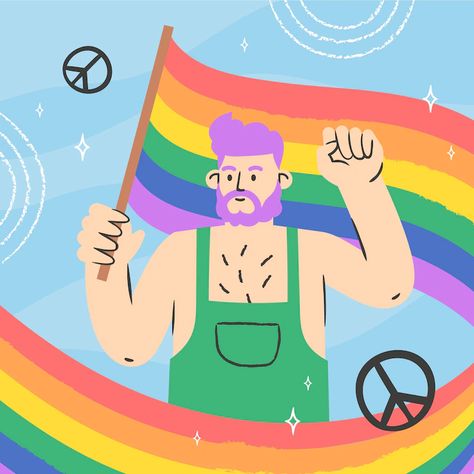 Free Vector | Flat pride month lgbt illustration with man holding flag Pride Colors, Lgbt Flag, Queer Art, Lgbtq Pride, Pride Month, Do You Know What, Pride Flags, Cover Art, Aesthetic Pictures