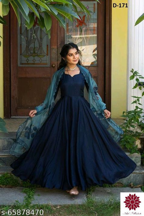 Dress With Dupatta, Maxi Dress Styles, Simple Frock Design, Designer Anarkali Dresses, Long Frock Designs, Simple Saree Designs, Printed Organza, Long Gown Design, Simple Frocks