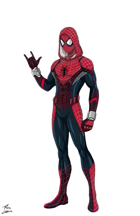 Spider Man Oc Suits, Spider Man Concept Art, Spiderman Armor, Spiderman Images, Phil Cho, Spiderman Suits, Spiderman Theme, Marvel Superheroes Art, Iron Man Armor