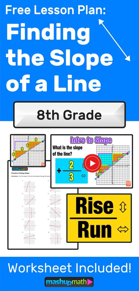 Graphing Linear Equations Activities, Slope Math, Linear Equations Activity, Math Games Middle School, Slope Of A Line, Finding Slope, Sat Math, Maths Activities Middle School, High School Lesson Plans