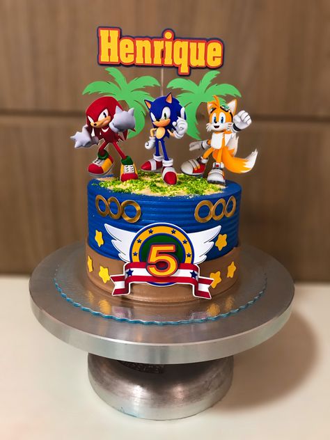 Sonic Birthday Cake, Bolo Sonic, Sonic Cake, Sonic Birthday Parties, Sonic Party, Tenth Birthday, Sonic Mania, Sonic Birthday, Diy Gift Box