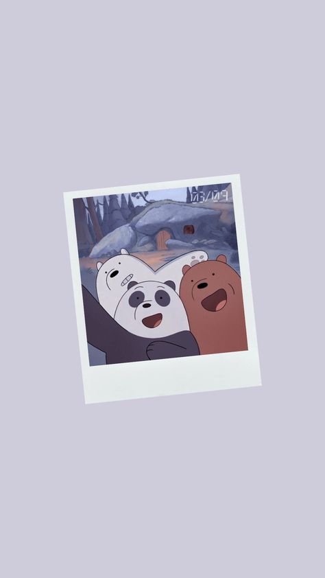 We Bare Bears Aesthetic Lockscreen, Cartoon Network Aesthetic, Cute We Bare Bears, Network Aesthetic, Polaroid Selfie, Bare Bears Wallpaper, We Bare Bears Wallpaper, Bears Cartoon, Selfie Phone