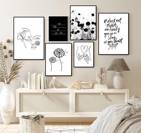 Decor Above Bed, Modern Printable Wall Art, Boho Prints, Wall Decor Boho, Modern Gallery Wall, White Wall Decor, Black And White Wall, Décor Boho, Black And White Wall Art