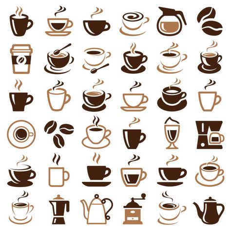 Cafe Logos, Coffee Illustrations, Logo Design Coffee, Coffee Stock, Coffee Icon, Coffee Cup Art, Coffee Vector, Coffee Shop Logo, Cafe Shop Design