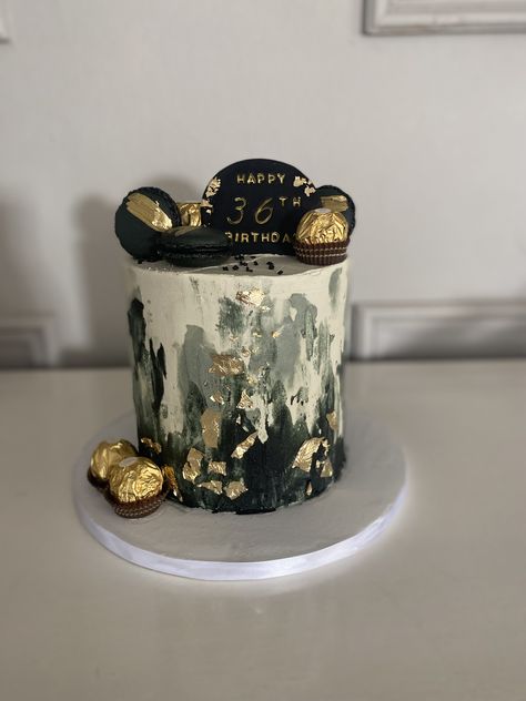 Black And Gold Birthday Cake, Black And Gold Birthday, Gold Birthday Cake, Gold Birthday, Black And Gold, Birthday Cake, Cake, Tableware, Birthday