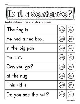 Kindergarten Handwriting Practice (sentences 356 Kindergarten Language Arts, 1st Grade Writing, First Grade Writing, First Grade Reading, Sentence Writing, Sentence Structure, Teaching Literacy, Kindergarten Writing, A Sentence