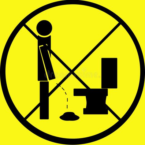 Don't Pee on Floor Warning Sign. A sign warning against not peeing on the floor. , #Affiliate, #Sign, #sign, #warning, #Pee, #Floor #ad Bathroom Sayings, Yellow Illustration, Weird Inventions, Perfect Images, Funny Bathroom Signs, Bathroom Sign, Warning Sign, Funny Bathroom, Old Newspaper