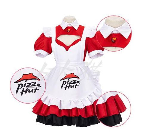 Hut Outfit, Pizza Clothes, Fair Work, Pizza Express, Fashion Apron, I Need Space, Outfit Png, Maid Outfit, Pizza Hut