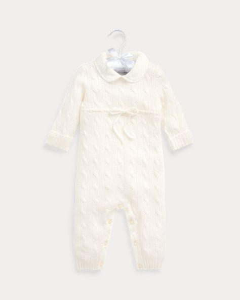 Cashmere Woven-Collar Coverall | One-Pieces BABY GIRL (0-24 months) | Ralph Lauren Baby Boy Ralph Lauren, Wimbledon Fashion, Ralph Lauren Purple Label, Mens Fashion Suits, Jumper Shirt, Baby Winter, Short En Jean, Suit Fashion, Clothes Collection