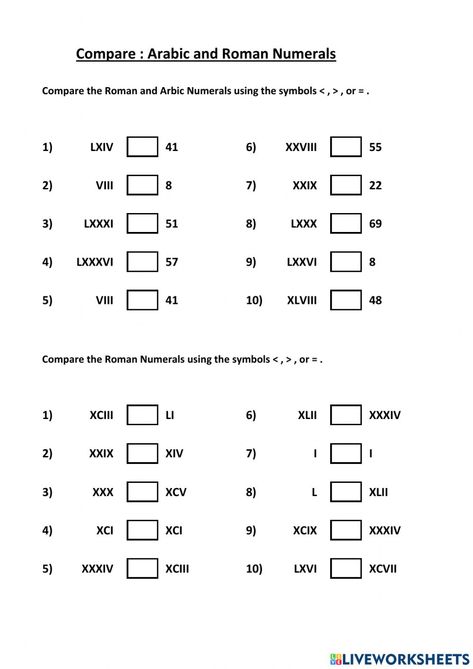 Ejercicio de Compare Roman Numerals Roman Numerals Worksheet, Singular Possessive Nouns, Class 4 Maths, 2nd Grade Spelling, Text To Text Connections, Motion Graphs, Worksheets For Grade 3, 4th Grade Math Worksheets, Maths Worksheets