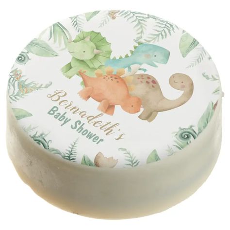 Dinosaurs Baby Shower Jurassic Party Chocolate Covered Oreo | Zazzle Baby Shower Dinosaur Theme, Tropical Safari, Jungle Safari Baby, Safari Animals Birthday, Animals Birthday Party, Baby Shower Napkins, Two Wild, Animals Birthday, Dinosaur Baby Shower