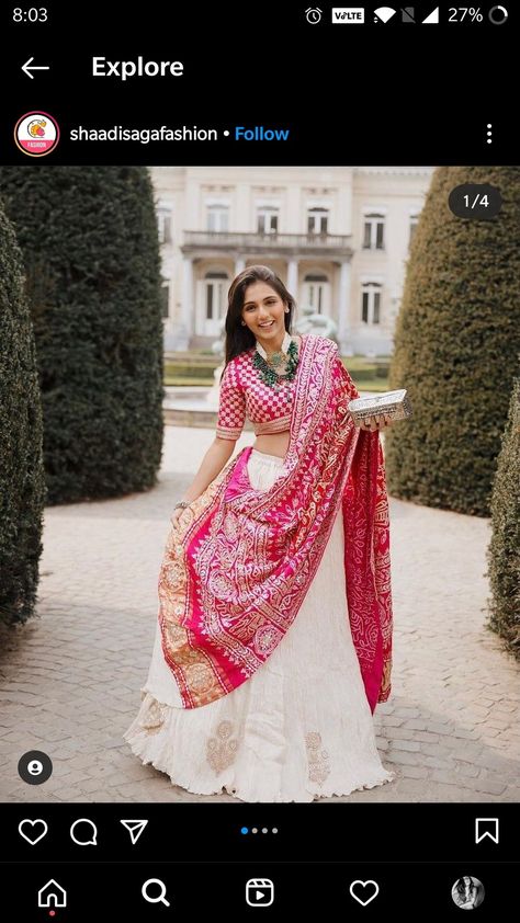 Bandhani Duppata Dress, Badhni Chaniyacholi, Bandini Lehenga Designs, Bandhni Dupatta Lehenga, Ajrakh Dupatta Chaniya Choli, Bandhni Chaniyacholi, Patola Dupatta With Lehenga, Bandhani Dupatta Lehenga, Bandni Dupatta